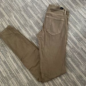 olive green super stretchy low rise skinny